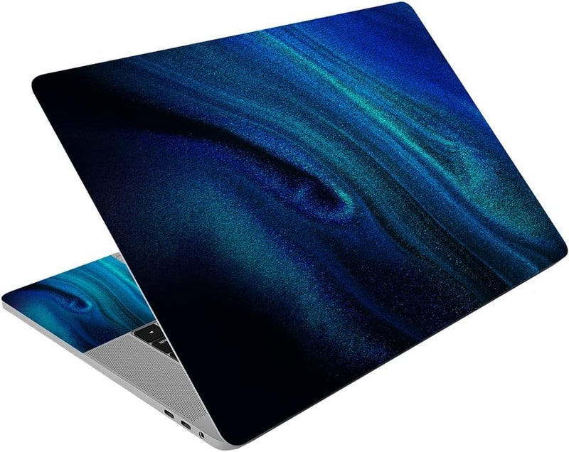 AORTDES Laptop Skin Sticker Decal 15-15.6 Inches, Universal Reusable Vinyl Sticker for 12.1 13 13.3 14 15.4 Inches Netbook/Notebook PC, Waterproof & Scratch-Resistant (Blue Quicksand) - Image 1